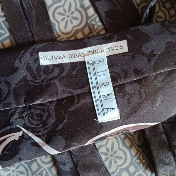 Burma Bibas repro Vintage 1926 Floral Abstract Brown Silk Tie Deco Print - Picture 4 of 4